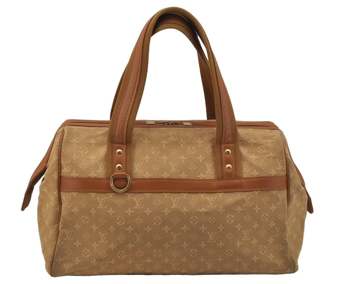 Auth Louis Vuitton Monogram Mini Josephine GM Hand Bag Beige M92413 LV 0589J