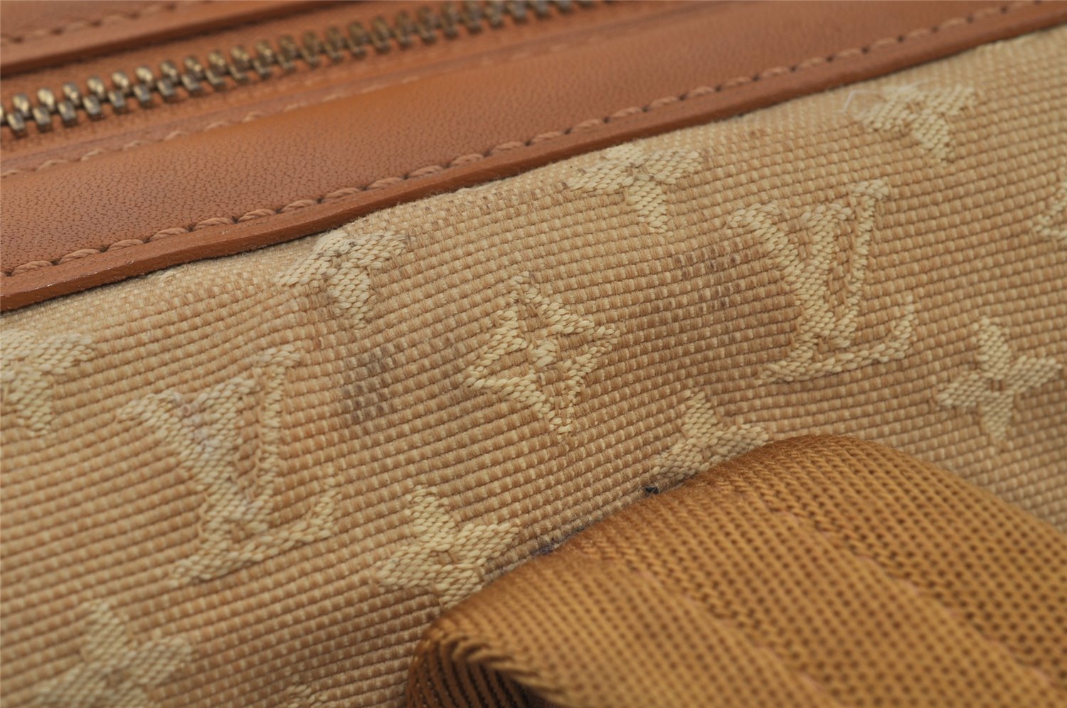 Auth Louis Vuitton Monogram Mini Josephine GM Hand Bag Beige M92413 LV 0589J