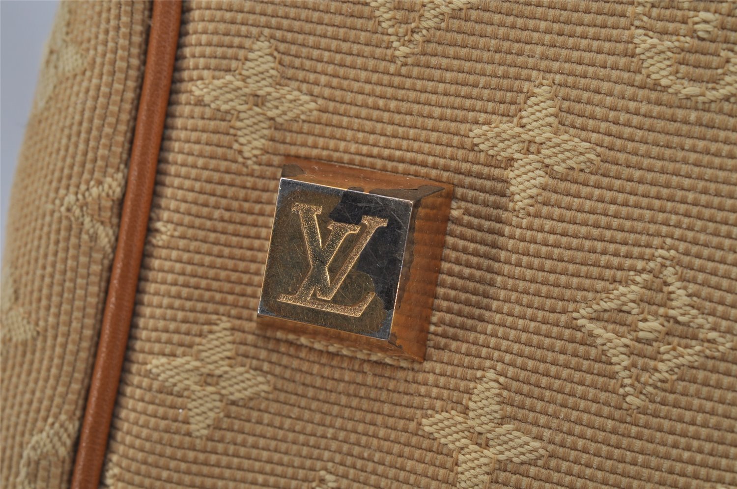 Auth Louis Vuitton Monogram Mini Josephine GM Hand Bag Beige M92413 LV 0589J