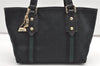 Authentic GUCCI Sherry Line Hand Tote Bag GG Canvas Leather 139261 Navy 0589K