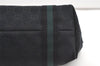Authentic GUCCI Sherry Line Hand Tote Bag GG Canvas Leather 139261 Navy 0589K