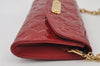 Authentic Louis Vuitton Vernis Sunset Blue Bird Shoulder Bag Red M93543 LV 0591J