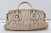 Authentic PRADA Vintage Nappa Gaufre 2Way Shoulder Hand Bag Leather White 0593J