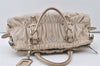 Authentic PRADA Vintage Nappa Gaufre 2Way Shoulder Hand Bag Leather White 0593J