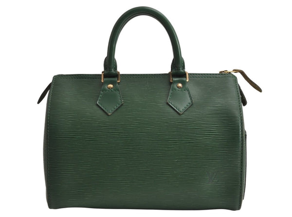 Authentic Louis Vuitton Epi Speedy 25 Hand Boston Bag Green M43014 LV 0593K