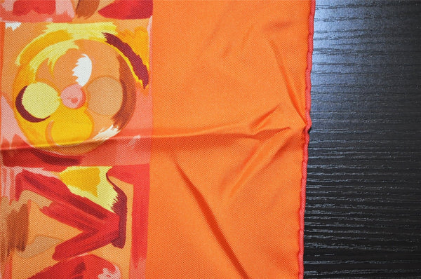 Authentic Louis Vuitton Scarf Silk "Carre Au fil du temps" Orange LV 0595K