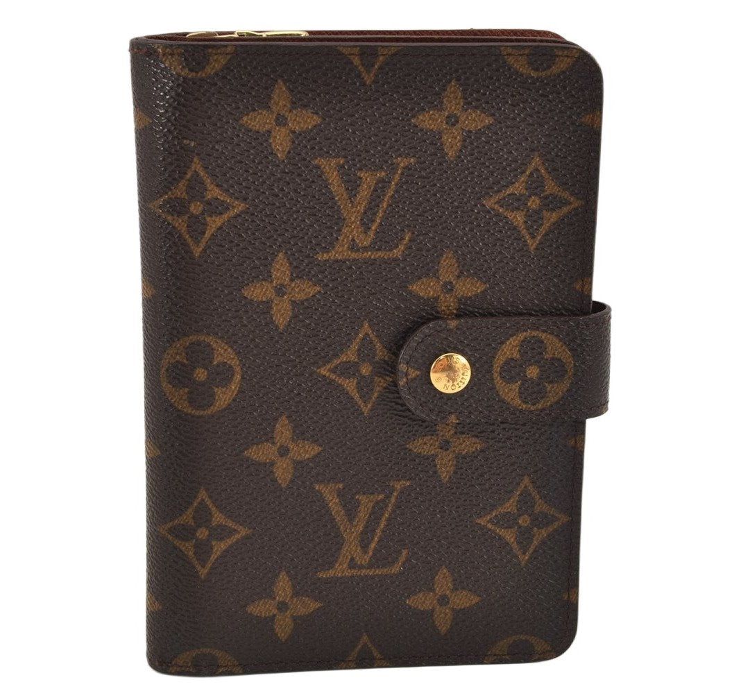 Authentic Louis Vuitton Monogram Porte Papier Zip Bifold Wallet M61207 LV 0598K