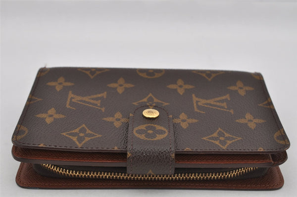 Authentic Louis Vuitton Monogram Porte Papier Zip Bifold Wallet M61207 LV 0598K