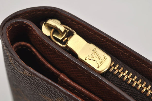 Authentic Louis Vuitton Monogram Porte Papier Zip Bifold Wallet M61207 LV 0598K