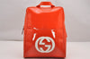 Authentic GUCCI Vintage Backpack GG Enamel Orange Junk 0599J
