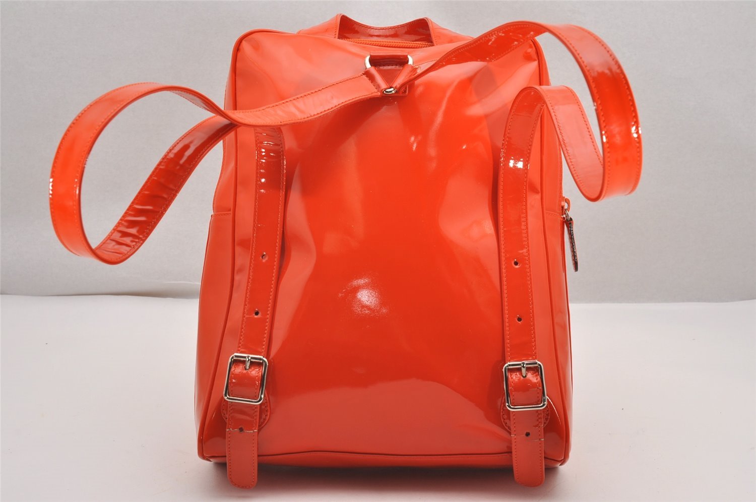 Authentic GUCCI Vintage Backpack GG Enamel Orange Junk 0599J