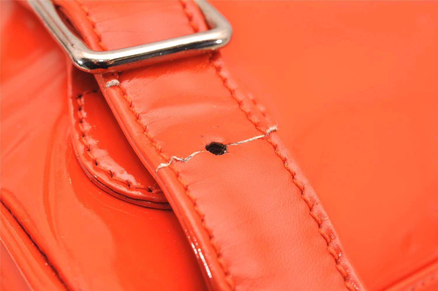 Authentic GUCCI Vintage Backpack GG Enamel Orange Junk 0599J