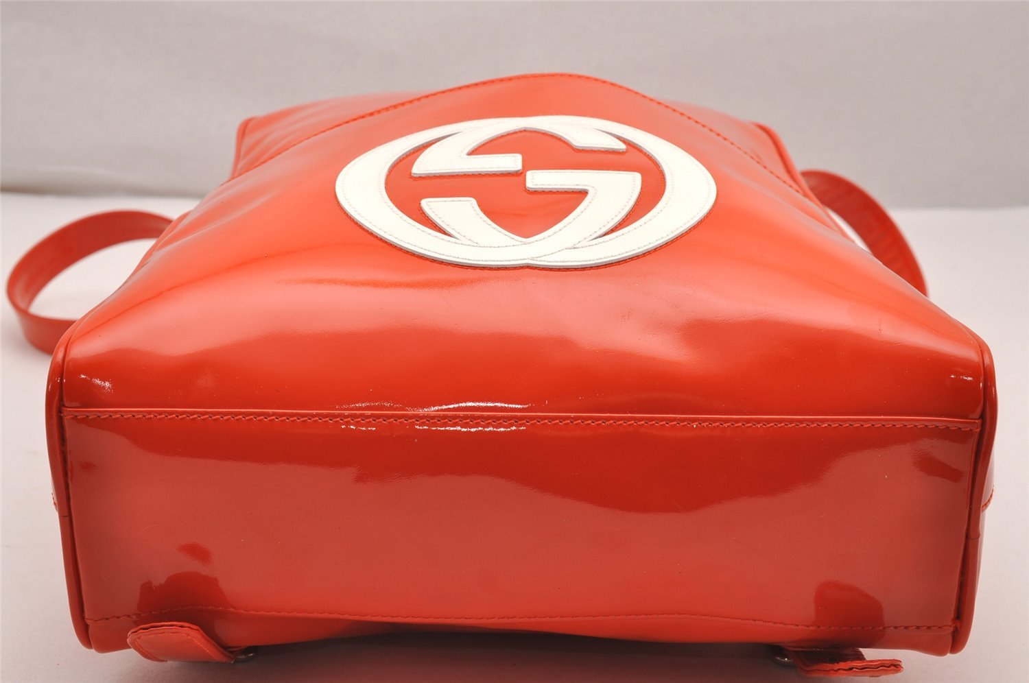 Authentic GUCCI Vintage Backpack GG Enamel Orange Junk 0599J