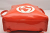 Authentic GUCCI Vintage Backpack GG Enamel Orange Junk 0599J