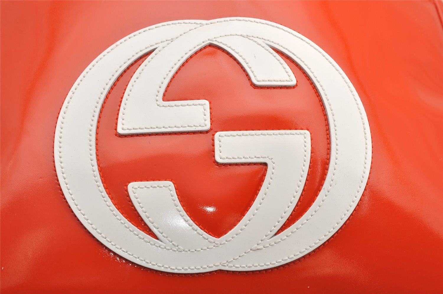 Authentic GUCCI Vintage Backpack GG Enamel Orange Junk 0599J