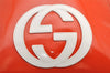 Authentic GUCCI Vintage Backpack GG Enamel Orange Junk 0599J