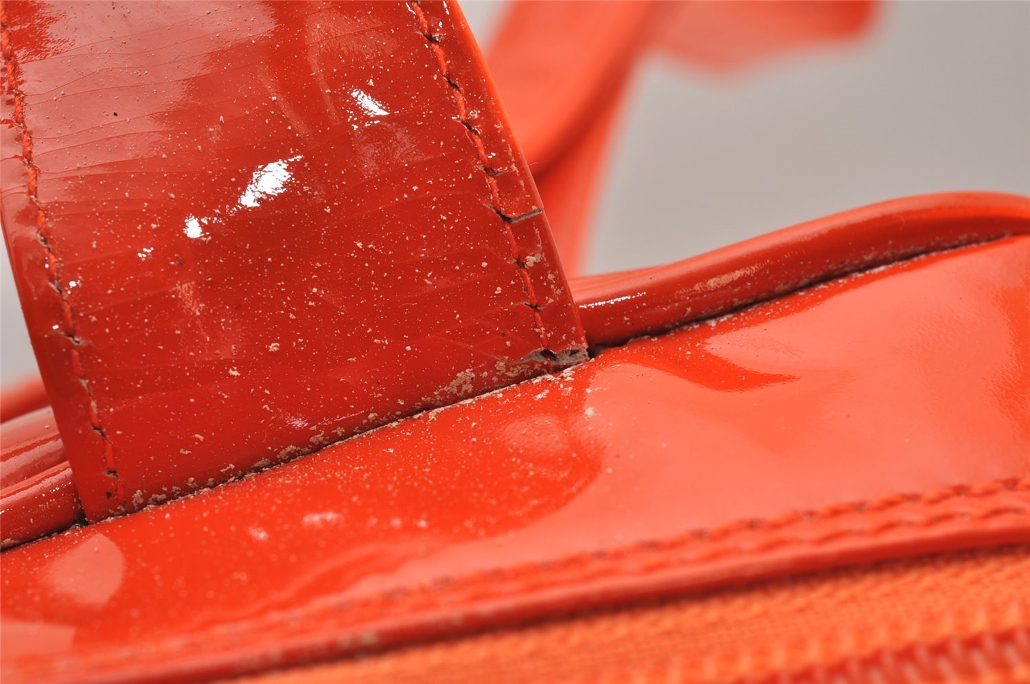 Authentic GUCCI Vintage Backpack GG Enamel Orange Junk 0599J