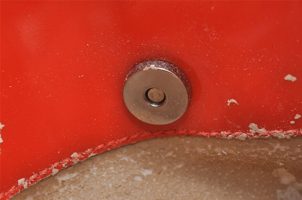 Authentic GUCCI Vintage Backpack GG Enamel Orange Junk 0599J