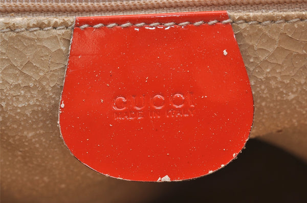 Authentic GUCCI Vintage Backpack GG Enamel Orange Junk 0599J