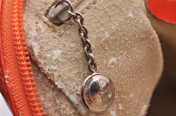 Authentic GUCCI Vintage Backpack GG Enamel Orange Junk 0599J