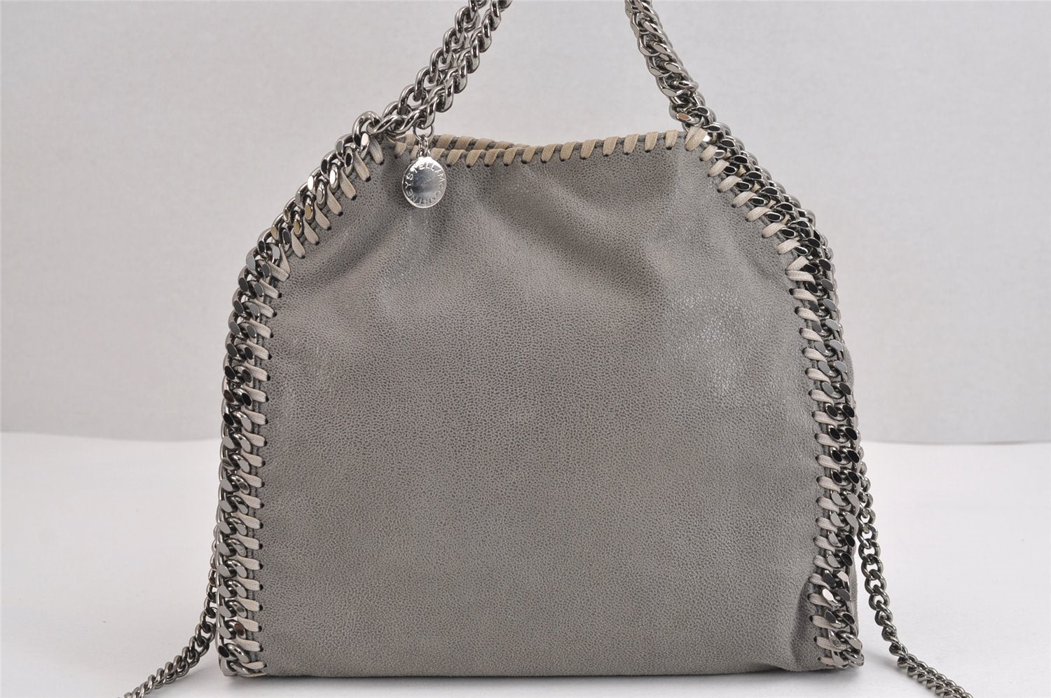 Authentic Stella McCartney Falabella Mini Shoulder Hand Bag Leather Gray 0600J