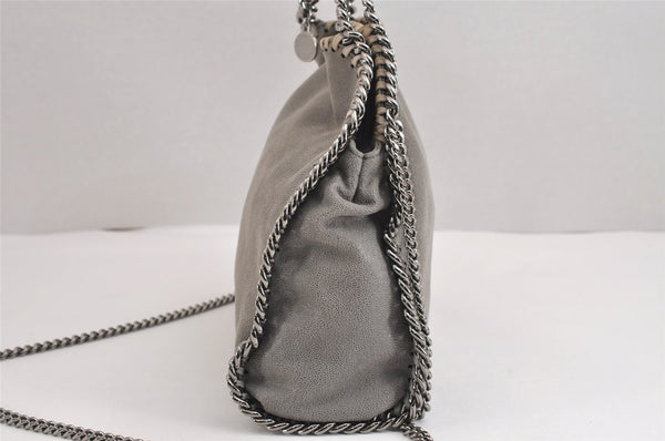 Authentic Stella McCartney Falabella Mini Shoulder Hand Bag Leather Gray 0600J