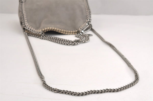 Authentic Stella McCartney Falabella Mini Shoulder Hand Bag Leather Gray 0600J