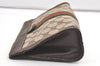 Authentic GUCCI Web Sherry Line Clutch Hand Bag GG PVC Leather Brown Junk 0603K