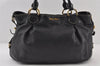 Authentic MIU MIU Vintage Leather Shoulder Hand Tote Bag Black 0604J