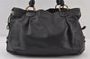 Authentic MIU MIU Vintage Leather Shoulder Hand Tote Bag Black 0604J