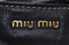 Authentic MIU MIU Vintage Leather Shoulder Hand Tote Bag Black 0604J