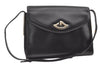 Authentic GUCCI Vintage Shoulder Hand Bag Purse Leather Black 0604K