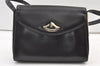 Authentic GUCCI Vintage Shoulder Hand Bag Purse Leather Black 0604K