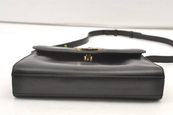 Authentic GUCCI Vintage Shoulder Hand Bag Purse Leather Black 0604K