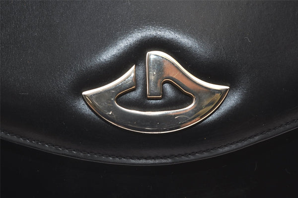 Authentic GUCCI Vintage Shoulder Hand Bag Purse Leather Black 0604K