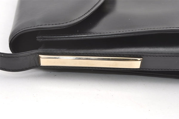 Authentic GUCCI Vintage Shoulder Hand Bag Purse Leather Black 0604K