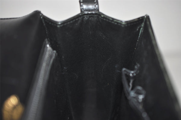 Authentic GUCCI Vintage Shoulder Hand Bag Purse Leather Black 0604K