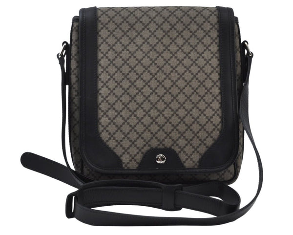 Authentic GUCCI Diamante Shoulder Cross Body Bag PVC Leather 295679 Brown 0607I
