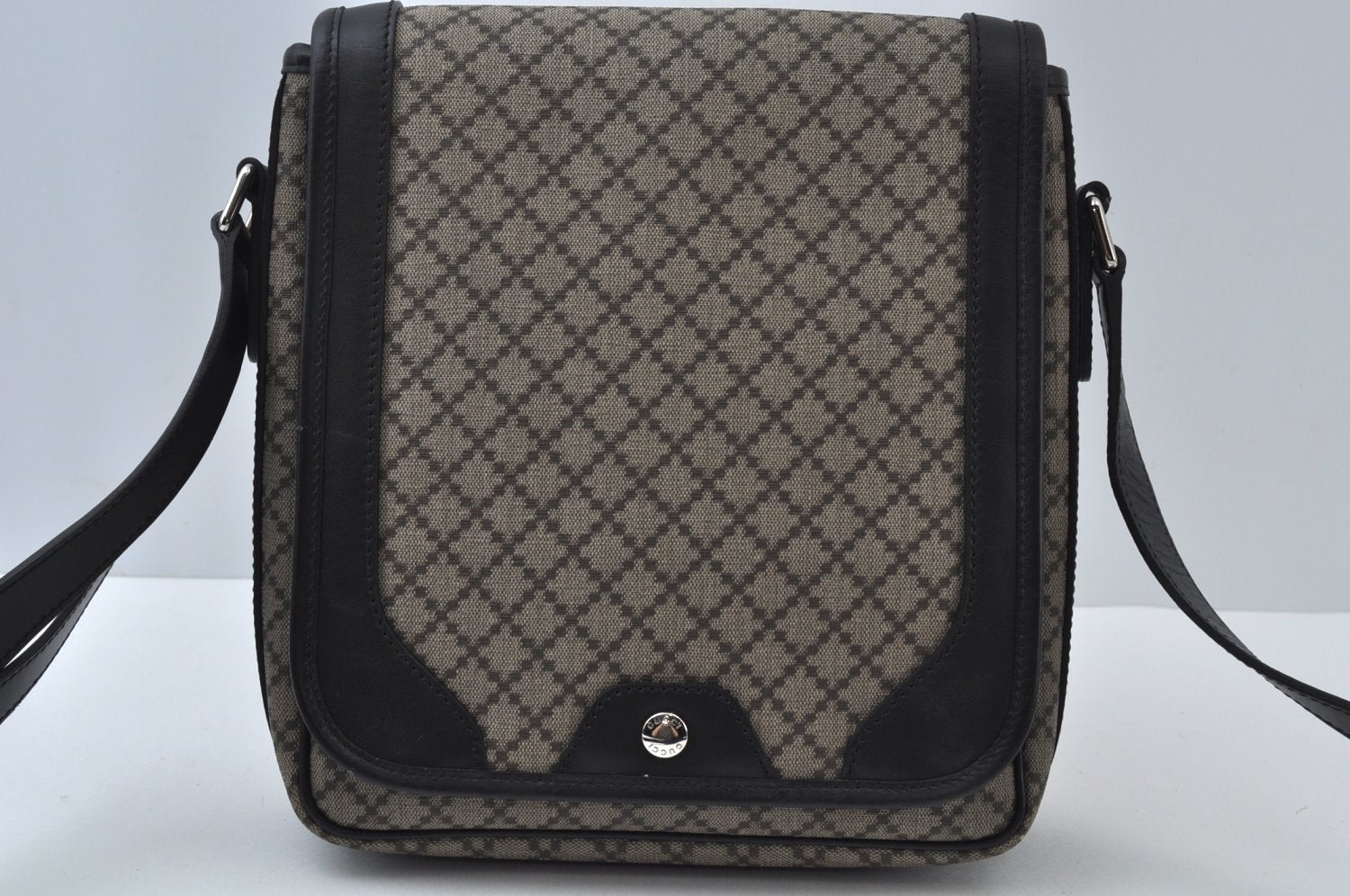 Authentic GUCCI Diamante Shoulder Cross Body Bag PVC Leather 295679 Brown 0607I