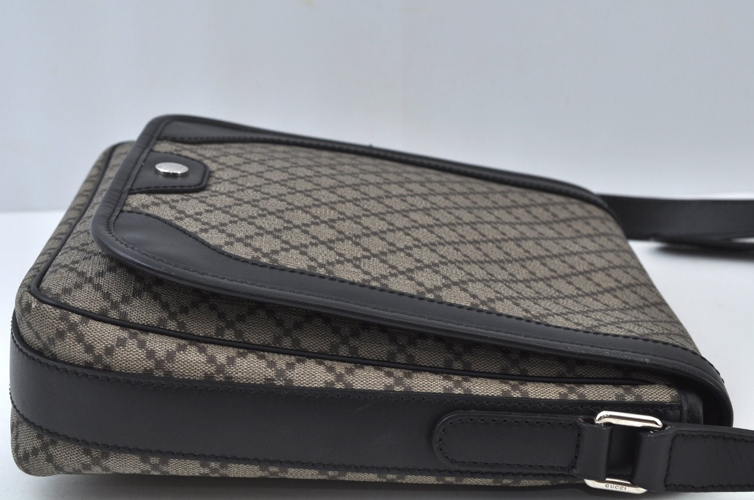 Authentic GUCCI Diamante Shoulder Cross Body Bag PVC Leather 295679 Brown 0607I