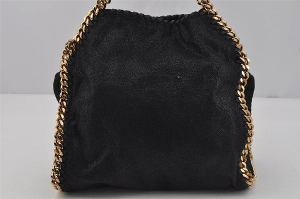 Authentic Stella McCartney Falabella Mini Shoulder Hand Bag Leather Black 0607J