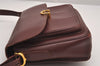 Authentic Cartier Must de Cartier Leather Shoulder Cross Bag Bordeaux Red 0608J