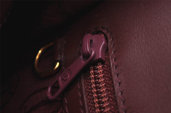 Authentic Cartier Must de Cartier Leather Shoulder Cross Bag Bordeaux Red 0608J
