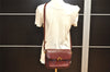 Authentic Cartier Must de Cartier Leather Shoulder Cross Bag Bordeaux Red 0608J