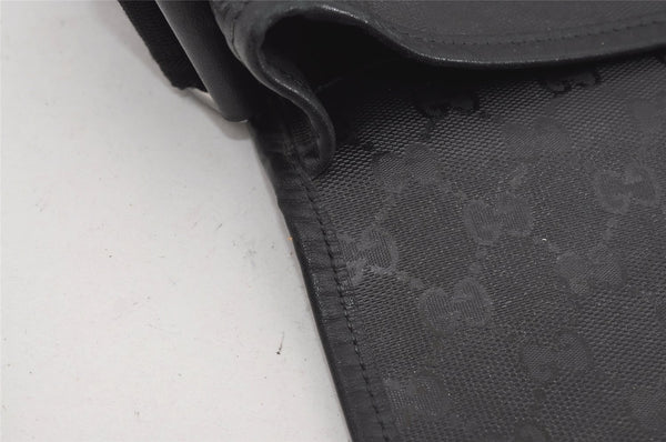 Authentic GUCCI Impreme Shoulder Crossbody Bag GG PVC Leather 201732 Black 0609I