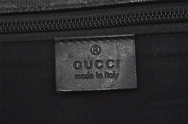 Authentic GUCCI Impreme Shoulder Crossbody Bag GG PVC Leather 201732 Black 0609I
