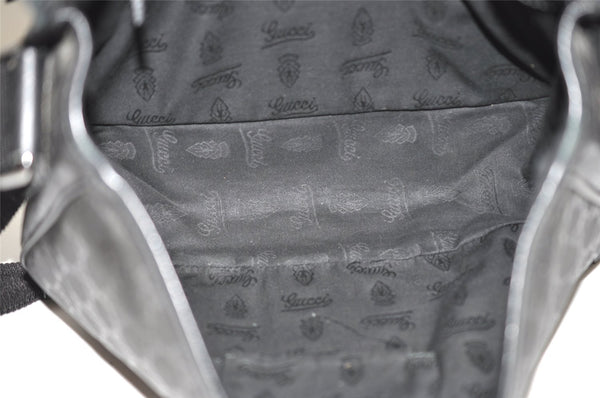 Authentic GUCCI Impreme Shoulder Crossbody Bag GG PVC Leather 201732 Black 0609I