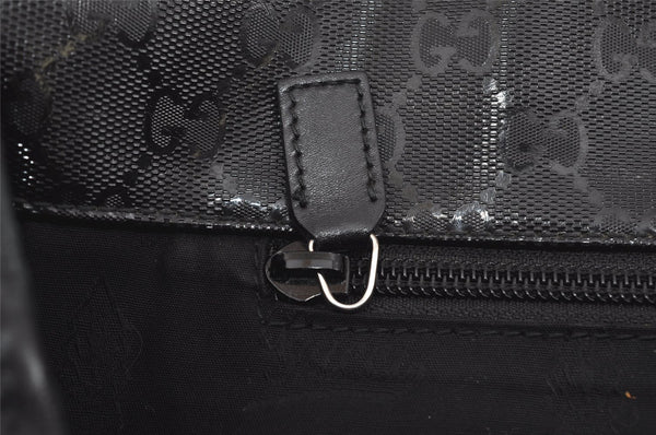Authentic GUCCI Impreme Shoulder Crossbody Bag GG PVC Leather 201732 Black 0609I