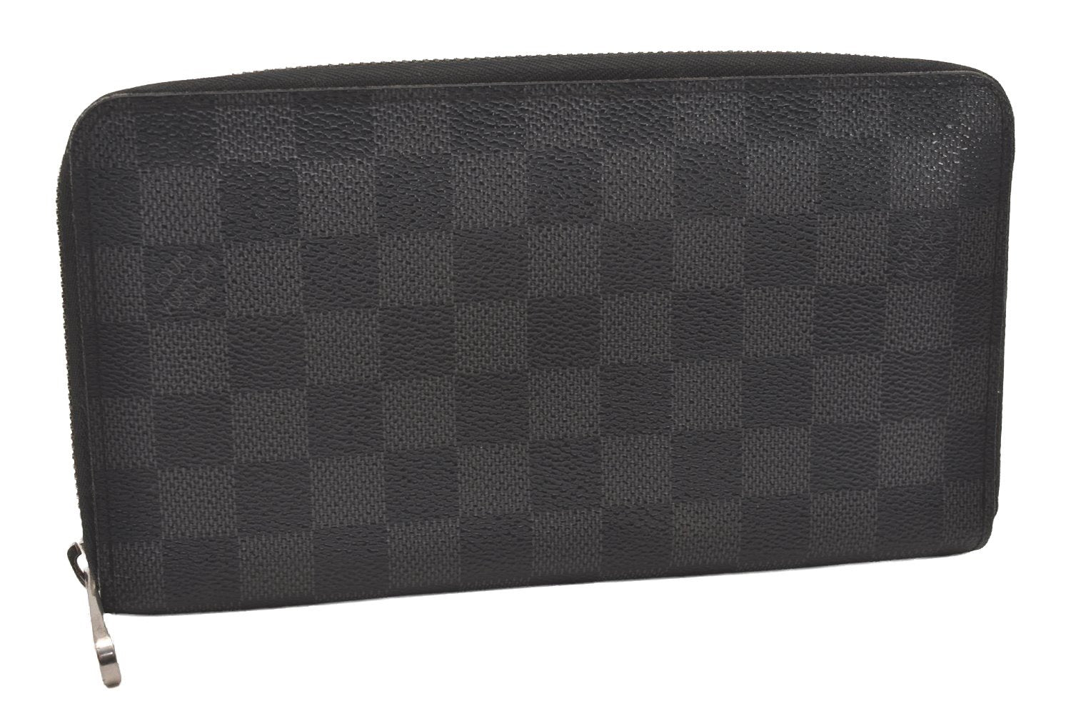 Authentic Louis Vuitton Damier Graphite Zippy Organizer Wallet N63077 LV 0609J