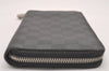 Authentic Louis Vuitton Damier Graphite Zippy Organizer Wallet N63077 LV 0609J